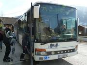 Skibus van het dorp Matrei naar de gondellift