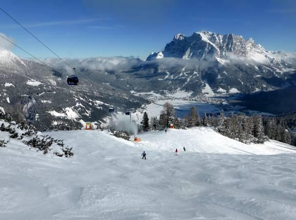 Panorama in het skigebied Grubigstein
