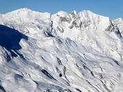 Uitzicht vanaf de Trittkopf over Zürs tot aan de Madloch-Joch
