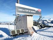 Top van SkiWelt 1869 m