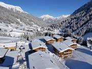 Uitzicht op Landal Hochmontafon en het dorp Gargellen