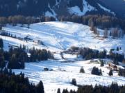 Uitzicht op de accommodaties bij Monte Pana