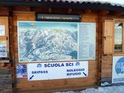 Pistekaart met informatie in het skigebied Folgaria-Fiorentini