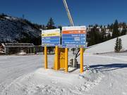 Pistebewegwijzering in het skigebied Carezza
