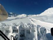 Rijden met de PistenBully - Uitzicht vanuit de cockpit