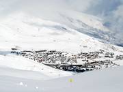 In het witte rond: La Toussuire