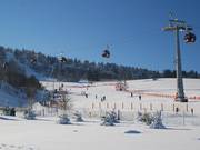 Zachte uitloop van de Ettelsbergpiste vlak voor het dalstation