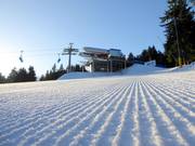 Perfect geprepareerde piste in het skigebied Zieleniec