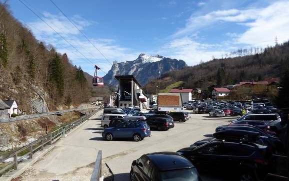 Salzkammergut-bergen: bereikbaarheid van en parkeermogelijkheden bij de skigebieden – Bereikbaarheid, parkeren Feuerkogel – Ebensee