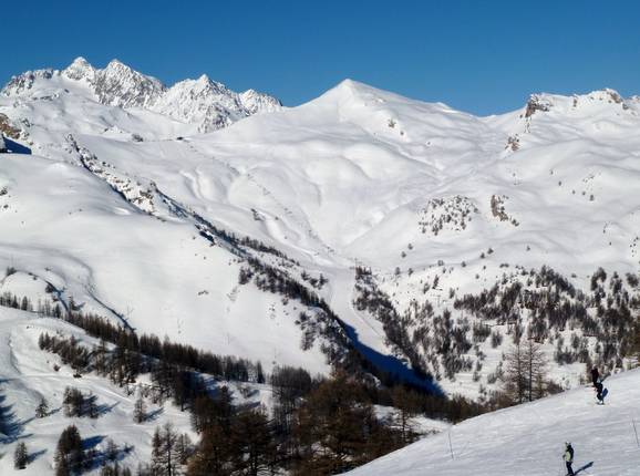 Uitzicht op de afdalingen van Serre Chevalier