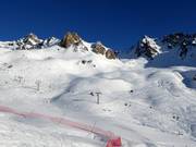 Diepe sneeuwhellingen bij de stoeltjeslift Contrabbandieri