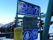 Informatie bij het instappen van de lift