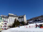 Het Fairmont Tremblant ligt direct aan de pistes