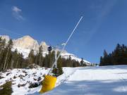 Lanzenbesneeuwing in het skigebied Carezza