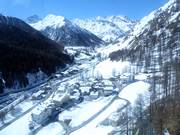 Uitzicht op Samnaun vanuit de kabelbaan