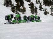 Sneeuwkanonnen langs de piste