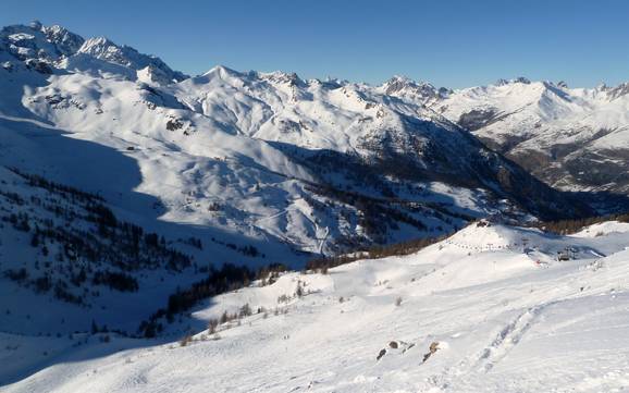 Vallée de la Guisane: Grootte van de skigebieden – Grootte Serre Chevalier – Briançon/Chantemerle/Villeneuve-la-Salle/Le Monêtier-les-Bains
