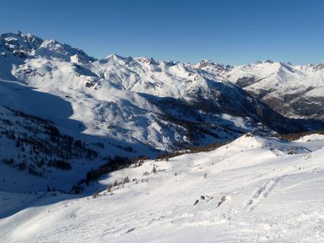 Cottische Alpen: Grootte van de skigebieden – Grootte Serre Chevalier – Briançon/Chantemerle/Villeneuve-la-Salle/Le Monêtier-les-Bains
