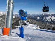 Krachtige sneeuwkanonnen op de Spieljoch