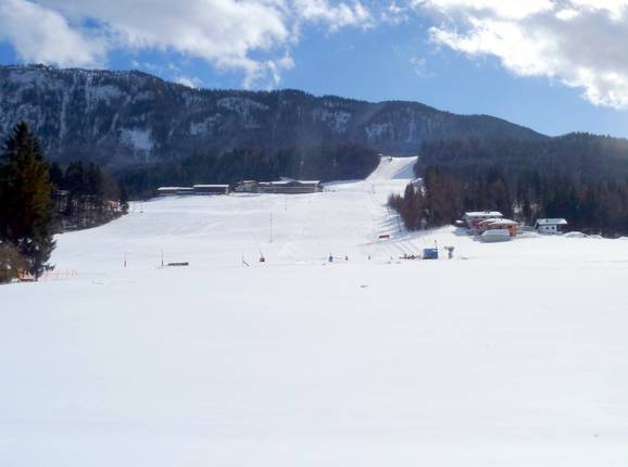 Uitzicht op de pistes op de Thiersee-Mitterland