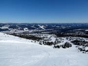Uitzicht over de pistes bij de Skihytta Ekspress