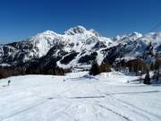Uitzicht op de pistes bij de Gartnerkofel
