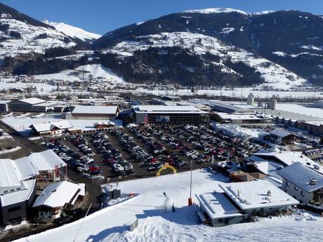 West-Europa: bereikbaarheid van en parkeermogelijkheden bij de skigebieden – Bereikbaarheid, parkeren Kaltenbach – Hochzillertal/Hochfügen (SKi-optimal)