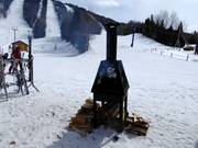 Open haard bij het dalstation