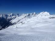 Uitzicht over het alpine gedeelte van het skigebied Ankogel