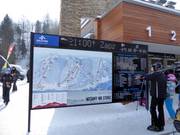 Gedetailleerd informatiebord bij het dalstation van de gondelbaan