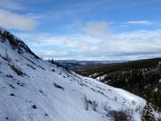 Diepe sneeuwhellingen bij de Hovde