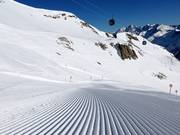 Perfecte pistepreparatie bij de Weißseejochbahn