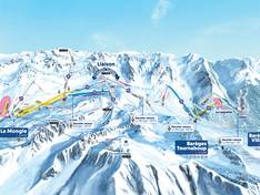 Pistekaart Grand Tourmalet/Pic du Midi – La Mongie/Barèges