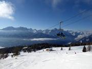Skiën op het Zettersfeld met uitzicht op de Dolomieten