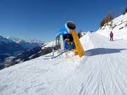 Krachtige sneeuwkanon in Bellwald