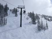 Steile pistes bij de stoeltjeslift Great Western Express