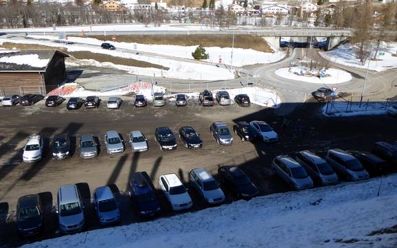 Hinterrheintal: bereikbaarheid van en parkeermogelijkheden bij de skigebieden – Bereikbaarheid, parkeren Splügen – Tambo