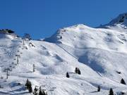 Uitzicht op de moeilijke piste bij de stoeltjeslift Nova