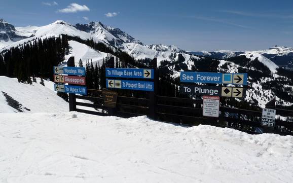 San Juan Mountains: oriëntatie in skigebieden – Oriëntatie Telluride