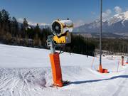 Sneeuwkanonnen op de dalafdaling