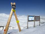 Pistekaart in het skigebied