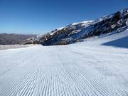 Perfect geprepareerde piste in het skigebied Cardrona