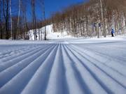 Perfect geprepareerde piste in het skigebied Bromont