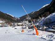 Sneeuwlans bij het dalstation