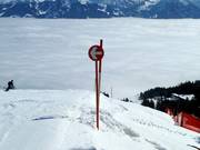 Pistemarkering in het skigebied Bolsterlang