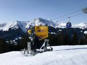 Sneeuwkanonnen in het skigebied Madrisa