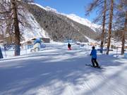Skibrug aan het einde van de Rosimafdalingen