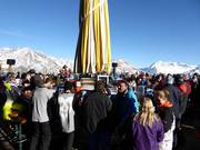 Après-ski bij de Giggijoch voor de afdaling naar het dal