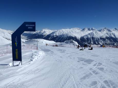Skigebieden voor beginners in de Albula-Alpen – Beginners St. Moritz – Corviglia