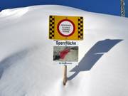 Het is verboden te skiën in afgesloten gebieden